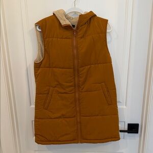Women's Tan Hooded Vest